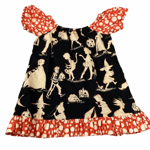 Halloween Dress Anneke Panneke Cotton pumpkins witches black orange small - Picture 1 of 9